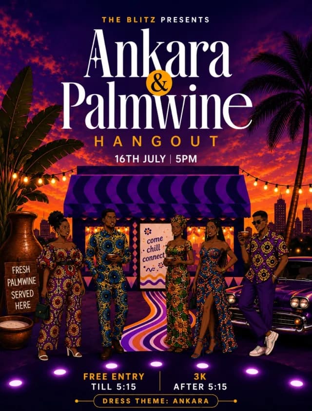 ANKARA & PALMWINE HANGOUT – THE BLITZ cover