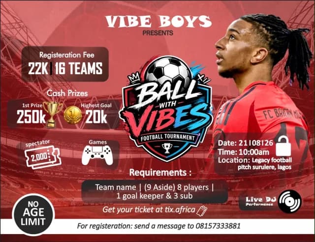 BALL WITH VIBES FOOTBALL TOURNAMENT cover