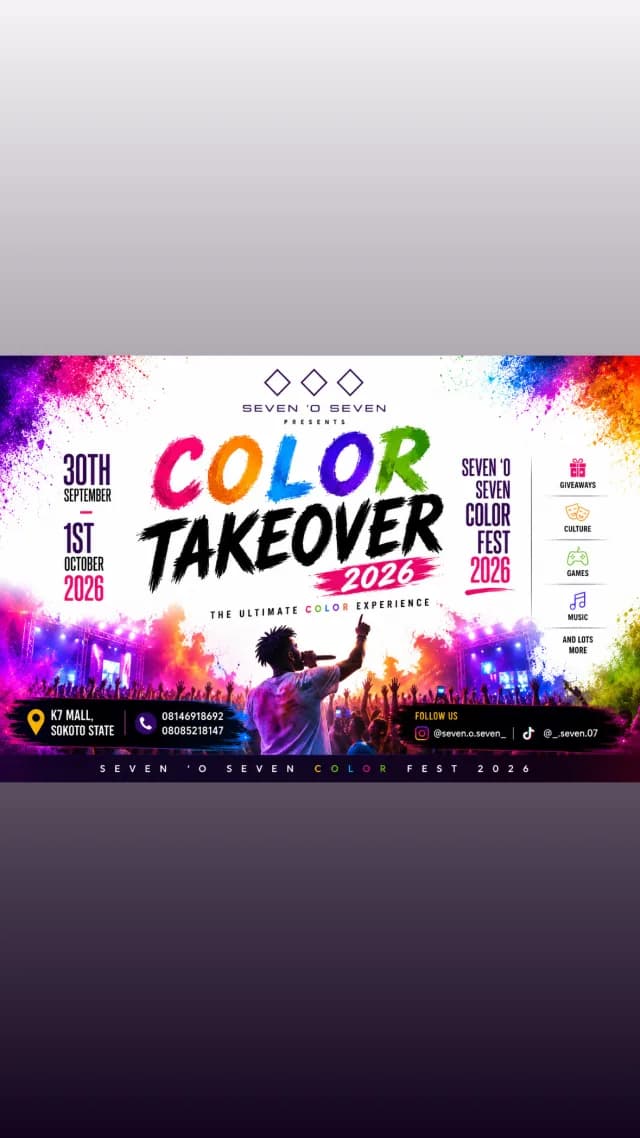 SEVEN ‘O SEVEN COLOR FEST 2026 cover
