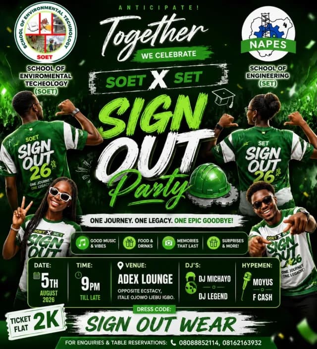 SOET/SET Sign Out Party cover