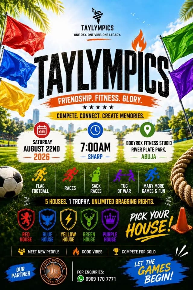 🏆 TAYLYMPICS — FREE ATTENDANCE REGISTRATION cover