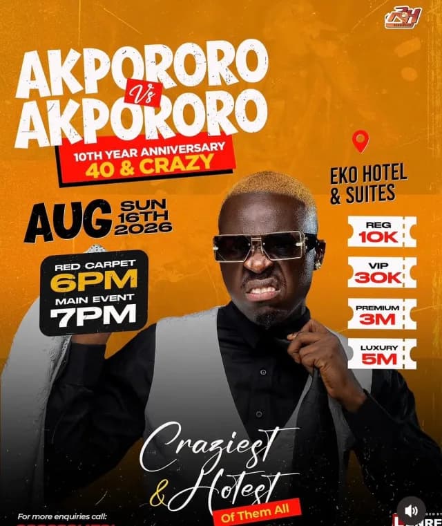 AKPORORO VS AKPORORO β 10TH YEAR ANNIVERSARY "40 & CRAZY" cover