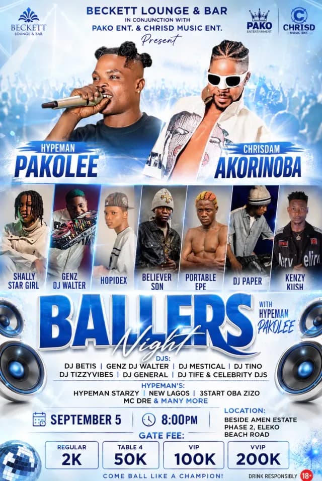 Ballers Night With PAKOLEE cover
