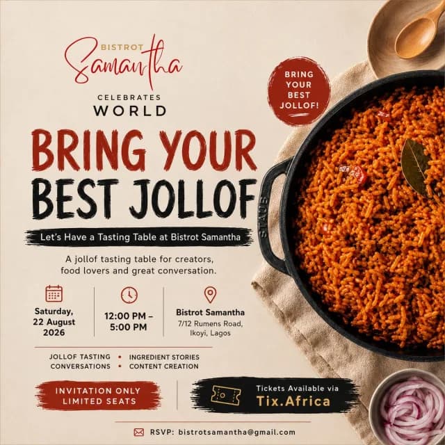 Bring Your Best Jollof: The Jollof Tasting Table cover