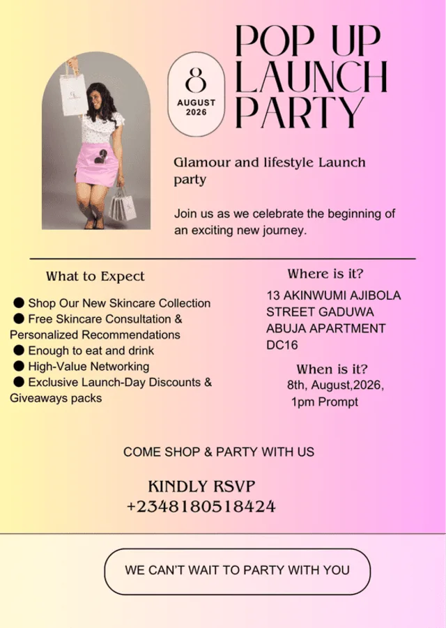 Glamour And Lifestyle Pop Up Launch Party cover