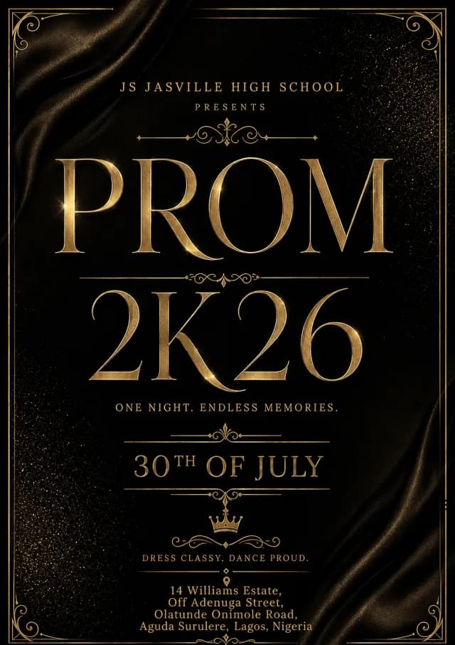 Js Jasville High School 2k26 Prom cover