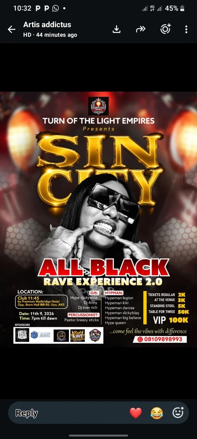 SIN CITY ALL BLACK RAVE EXPERIENCE 2.0 cover